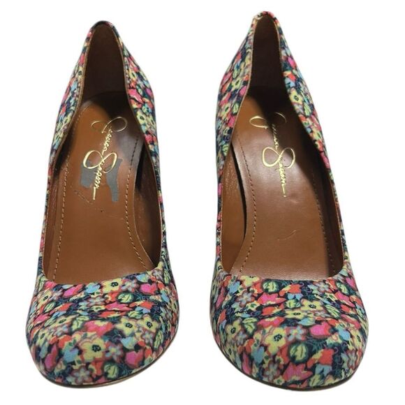 Jessica Simpson Floral Pumps Closed Toe High Heels Stilettos with Flowers Cute - Picture 3 of 9